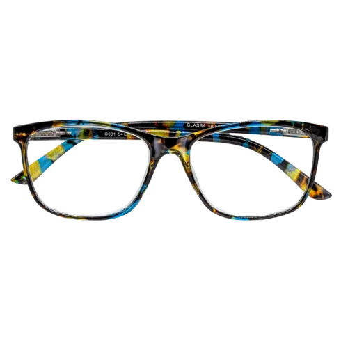 Brýle G031 žluto/modro/černé plastové obroučky