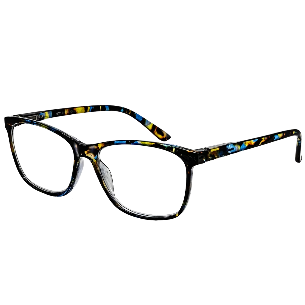 Brýle G031 žluto/modro/černé plastové obroučky