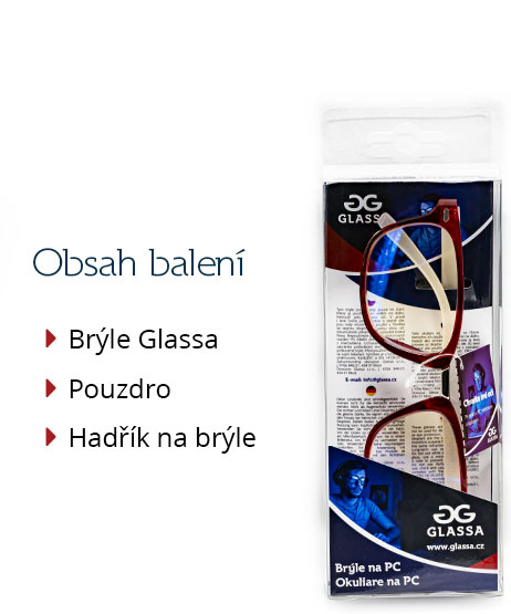 Brýle GLASSA typ PCG01-RED-CLEAR-WHITE