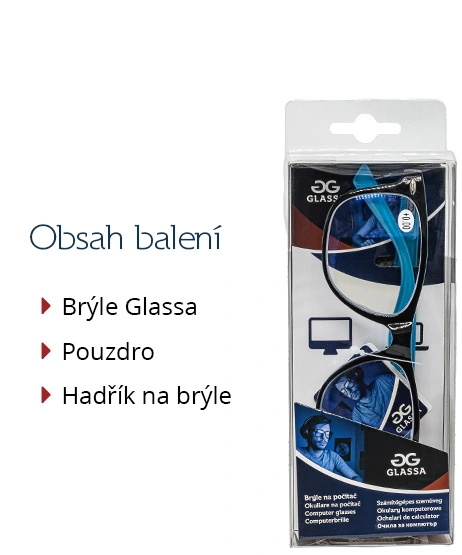 Brýle GLASSA na počítač typ PCG032 modro čiré plastové obroučky