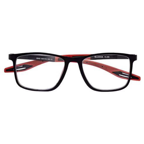 brýle na čtení G042 černo-červené – Funkčnost a dynamika