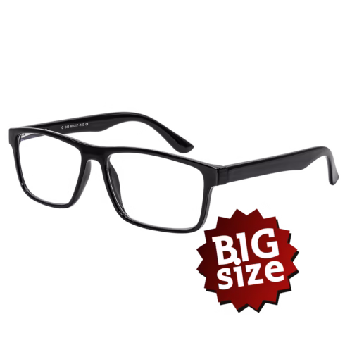 Brýle G043 černé plastové obroučky - Diskrétní elegance a BIG SIZE komfort