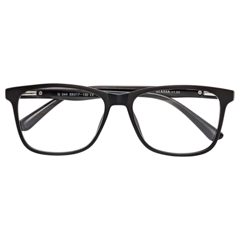 Brýle G044 černé plastové obroučky - Nadčasová černá a BIG SIZE komfort