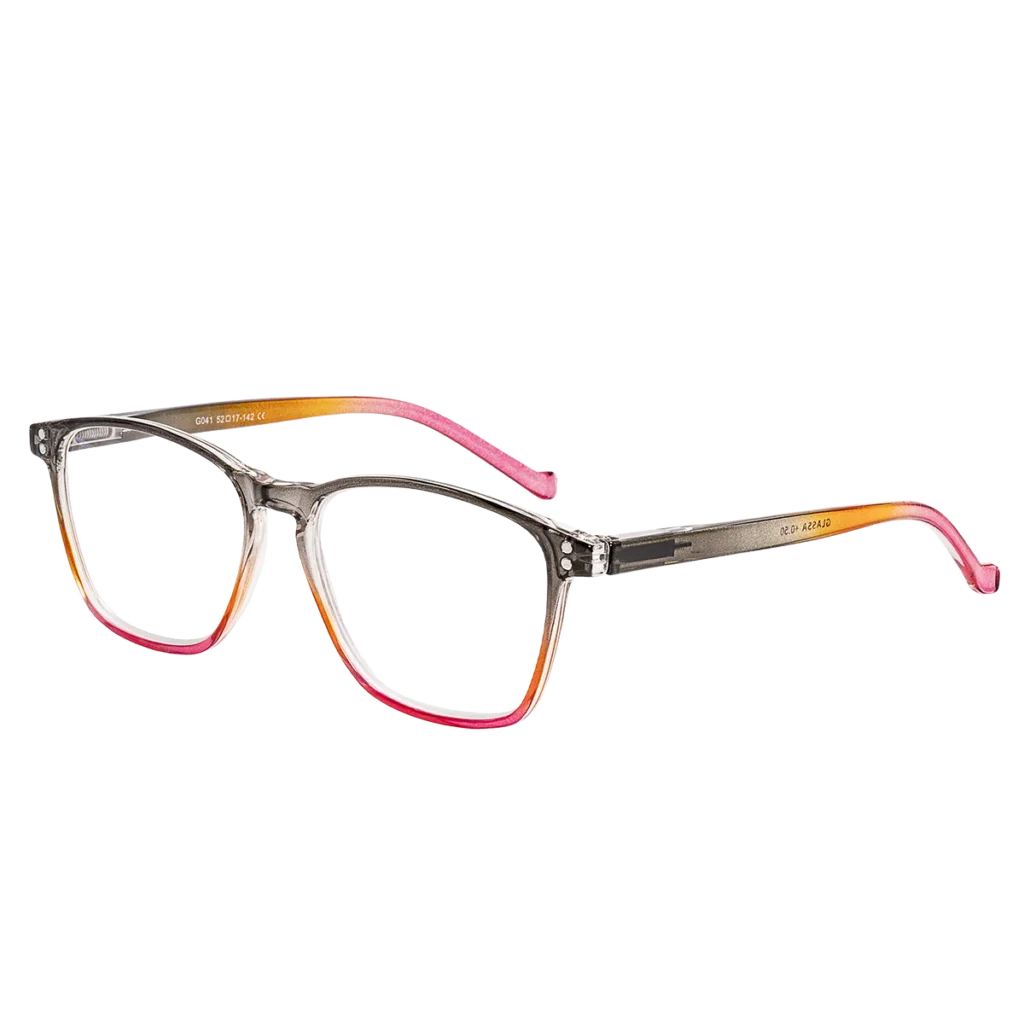 Dámské hotové brýle na čtení G041 – Kouřově-růžový ombré styl